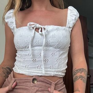 Kimchi Blue White Crop Top - Size XS